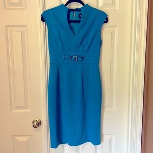 Teal blue sheath dress